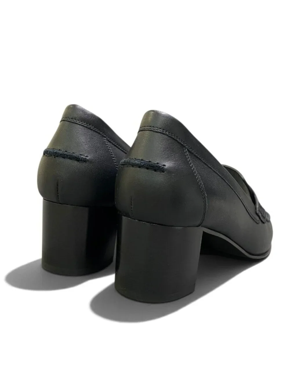 Hermes I1 Chunkyheels Pumps Black Leather Heels